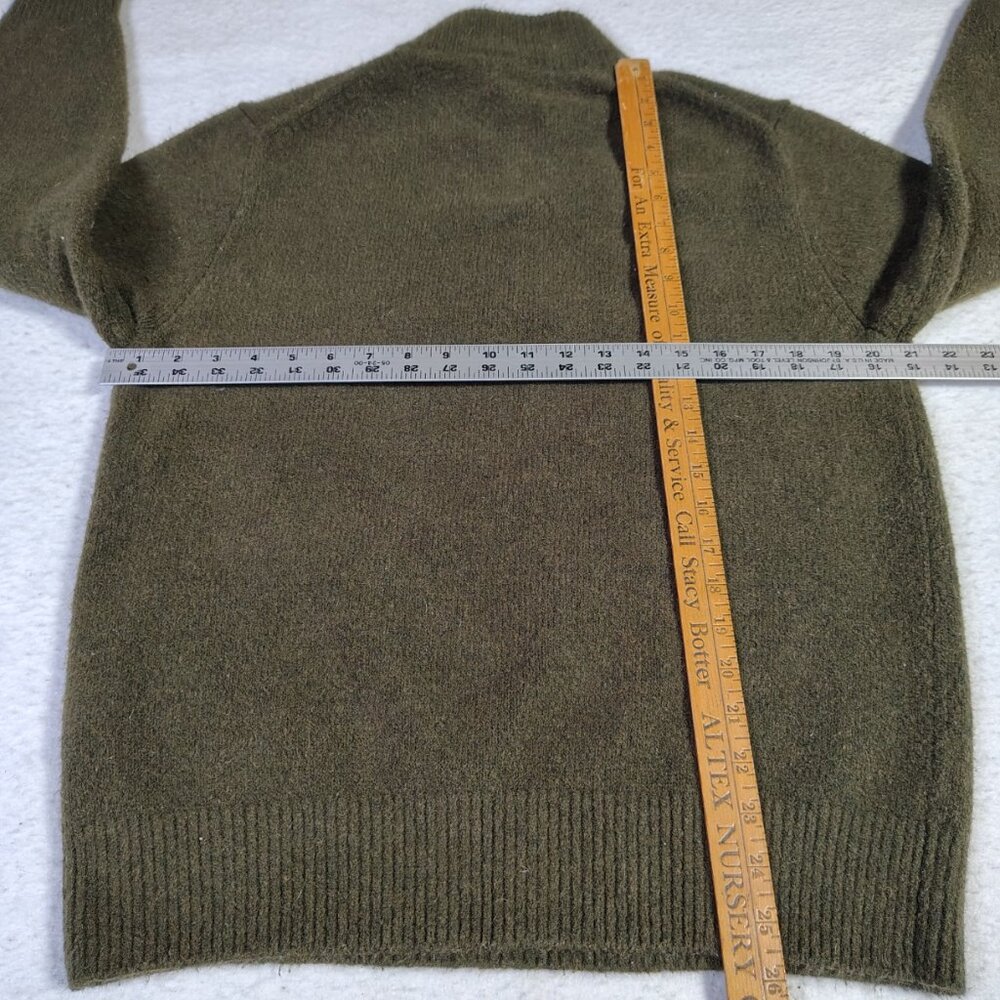 Uniqlo Sweater Mens Medium Green Wool Blend Heavyweight Knit 1/4 Zip Pullover - Picture 9 of 15